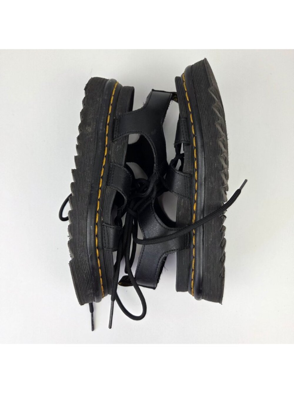 Dr. Martens Nartilla Black Leather Lace Up Gladiator Sandals Size 7.5 - Picture 5 of 11